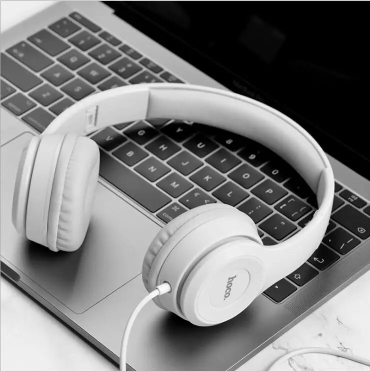 Металлические складные стереонаушники HOCO W21 проводные Hi Fi наушники с FM радио и