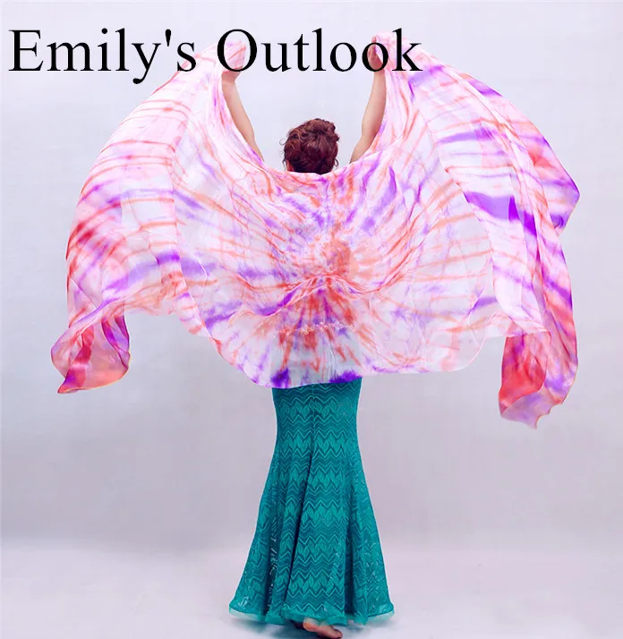 Женский шелковый шарф для танца живота большой цветочный галстук окрашенный и