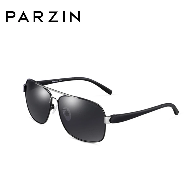 BLACK GREY PARZIN Мужчины Поляризованные Солнцезащитные Очки Мужской Солнцезащитные Очки Оттенки УФ-Вождения Очки С Оригинальной Коробке Пакет 8001 - Цвет линз: BLACK GREY