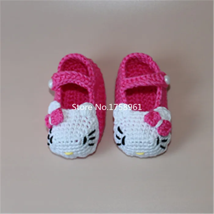 Crochet Baby Slipper Booties Handmade Shoes Newborn First Walkers Infant Toddler Girls KT |