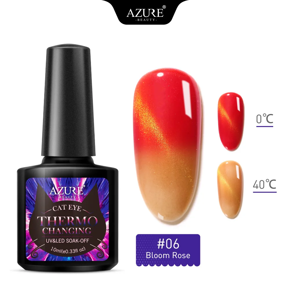 Azure Beauty Хамелеон кошачий глаз УФ гель для ногтей температура Led лак