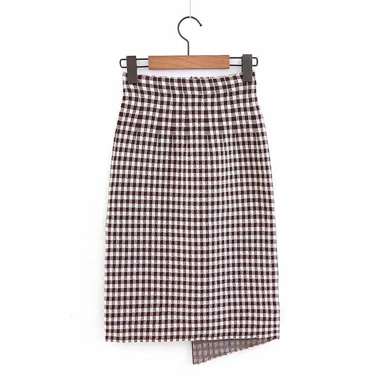 Hot sale Z0912T8 temperament of Europe and the United States fall 2018 new grid knitted skirts # 6021 | Женская одежда