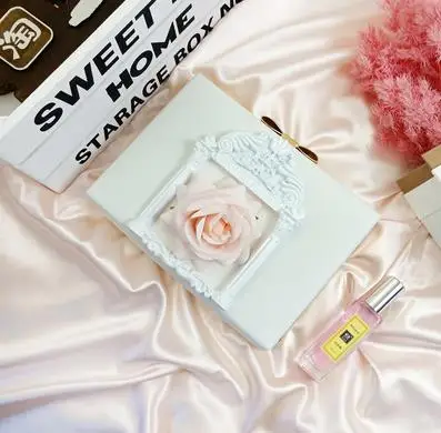 Flower white Модные женские сумки на плечо с жемчужной цепочкой в стиле Angel Rose, женская сумка через плечо, вечерние женские сумки-клатчи из искусственной кожи - Цвет: Flower white