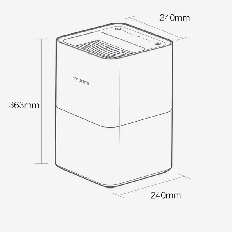 Испарительный Увлажнитель Xiaomi Smartmi с емкостью 4L для дома, детей, офиса, управления приложением Mihome