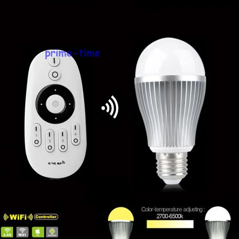 Mi. light E27 9W двойной белый WW/CW WiFi Светодиодная лампа AC85 265V + 2 4G 4 зоны беспроводной