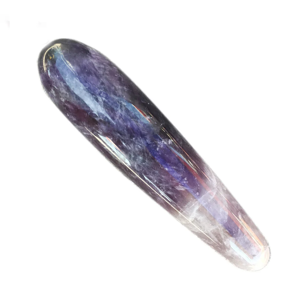 Amethyst Натуральный кварц Кристальный массаж палочка розовый кварц Массажная палочка Большой целебный Кристалл Камень иони Массажная палочка как подарок для женщин - Цвет: Amethyst