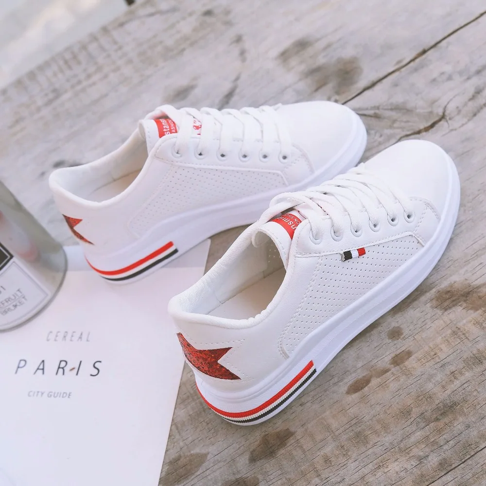 2018 кроссовки спортивная обувь Для женщин Скейтбординг спортивные белые туфли