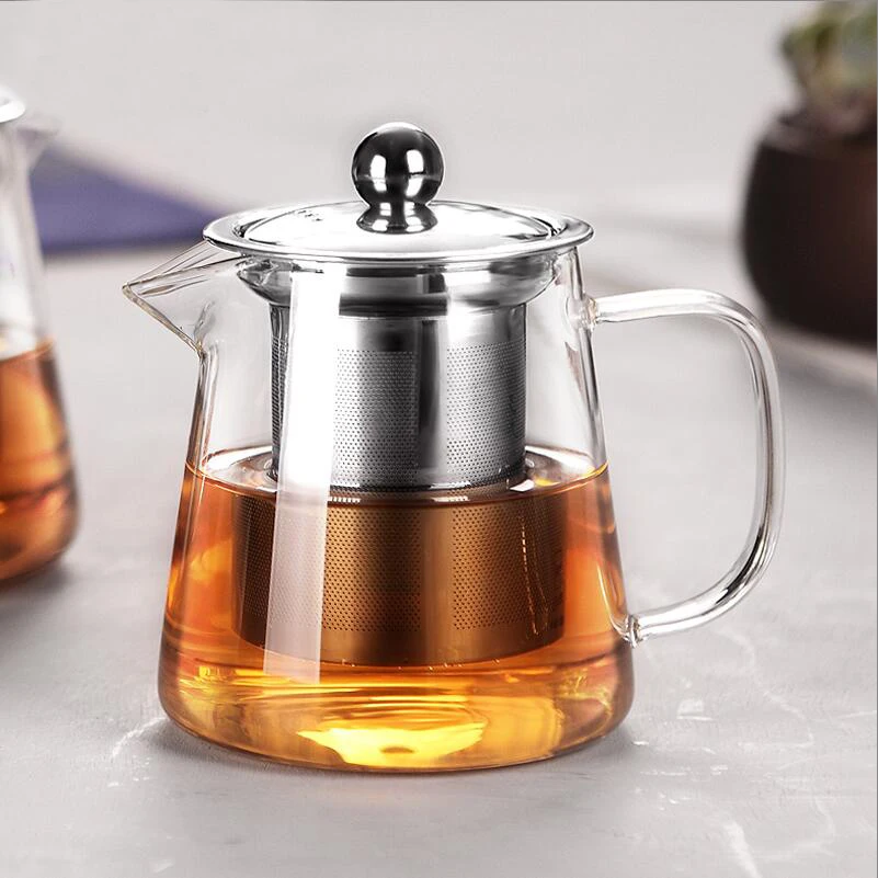 

Practical High-grade Resistant Bottle Cup Glass Teapot with Infuser Tea Leaf Herbal of Borosilicate Square teapot 700ml
