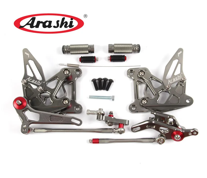 Gray Arashi CNC Rider Rearset регулируемые Подножки для MV AGUSTA Brutale 675 800 ДРАГСТЕР 2012 2013 алюминий золото - Цвет: Gray