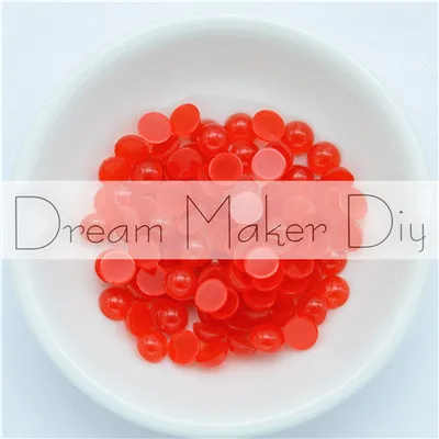 6mm Jelly Red 500pc 4 мм/6 мм/8 мм DIY кулон аксессуары для ювелирных изделий кабошон купола Круглые Капли воды прозрачный клей бусины - Цвет: 6mm Jelly Red 500pc