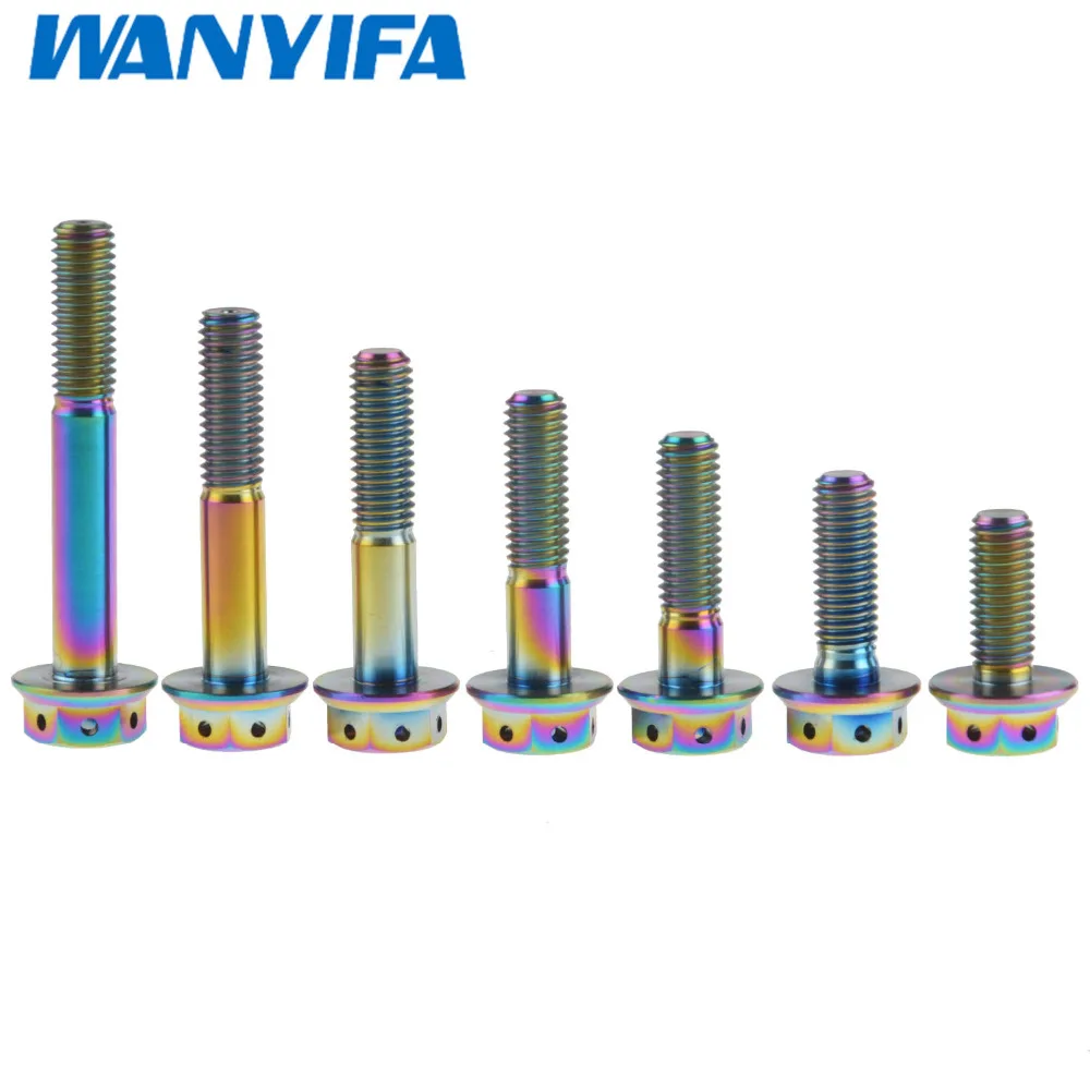 Wanyifa Титан m10 x 20 25 30 35 40 45 55 мм Шаг 1.5 с шестигранной головкой фланец винт мотоцикл