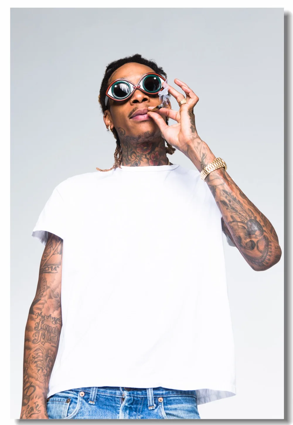Пользовательские холщовые настенные наклейки Wiz Khalifa Постер настенная наклейка