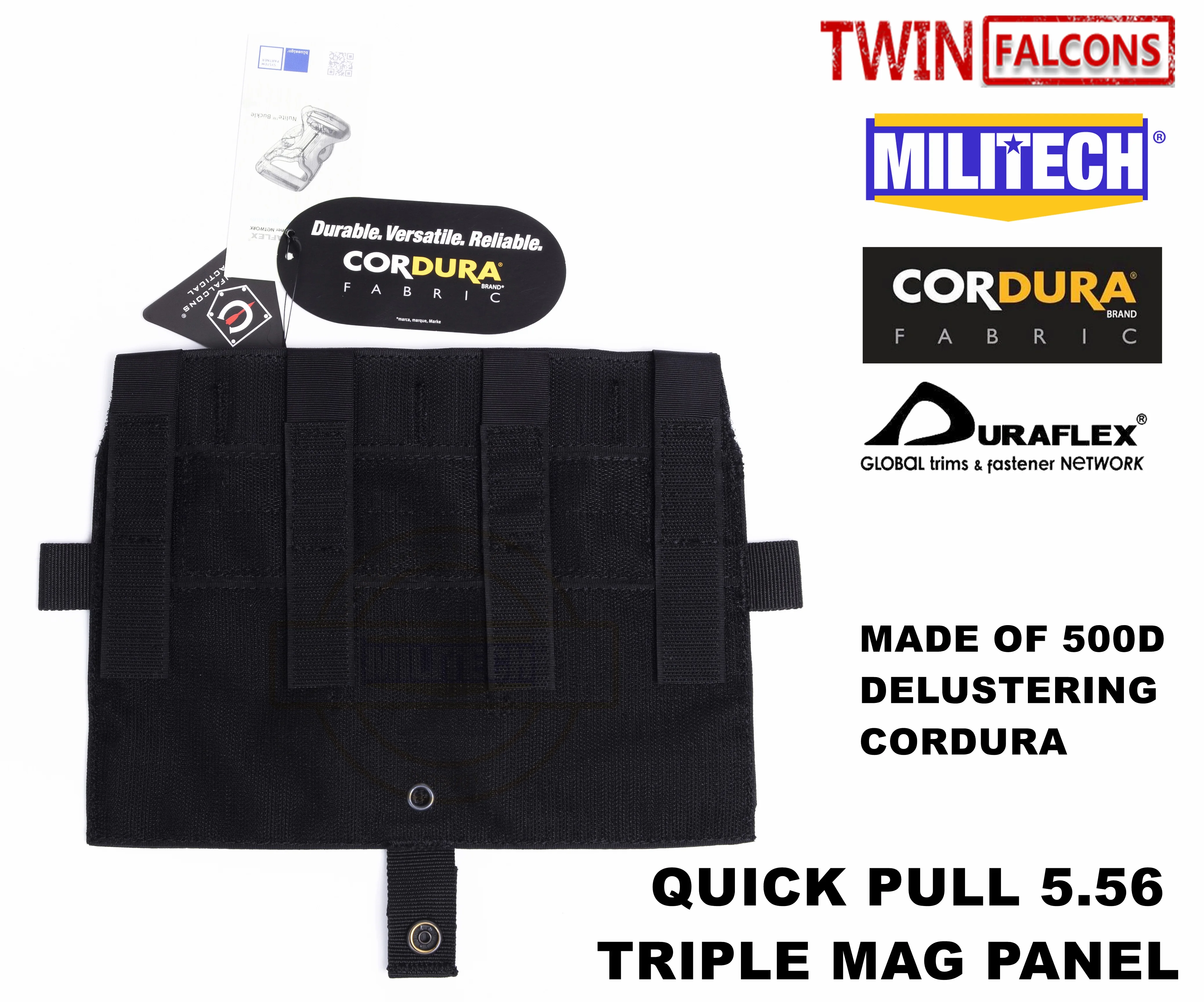 MILITECH twinfalcon TW Delustered Съемный клапан Тройная M4 5 56 Mag плоская панель для AVS CPC JPC 2 0 FCSK