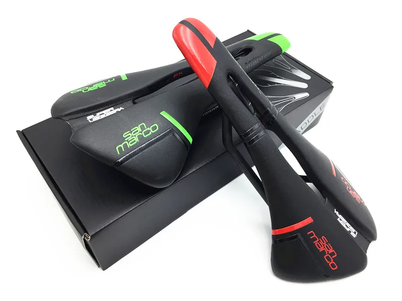 018 Сан Марко bicicleta silla fibra де carbono + cuero sillines sillin bici карриль arco cushion130 +/ 5 г цветов|Седло