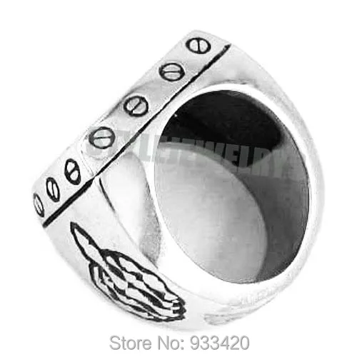 Мужское кольцо из нержавеющей стали серебристое черное золотистое | Украшения и