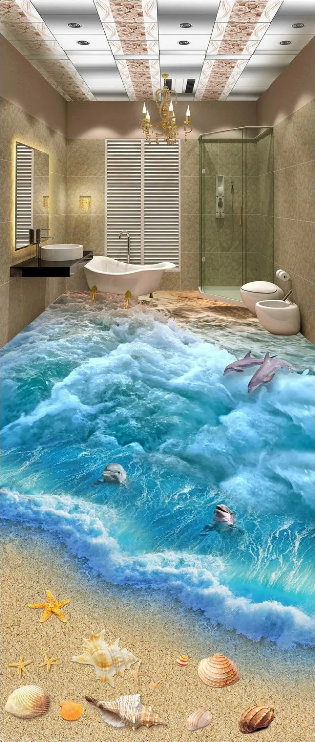 

3 d PVC flooring custom 3d bathroom flooring wall paper 3 d world ocean floor tile murals photo wallpaper for walls 3d