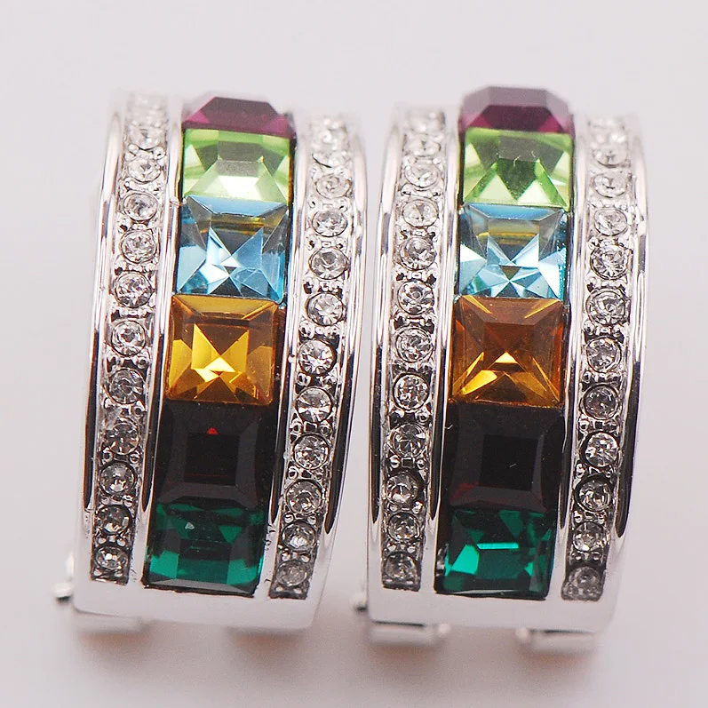 Гранат перидот имитация изумруда 925 стерлингового серебра серьги TE470 | Украшения