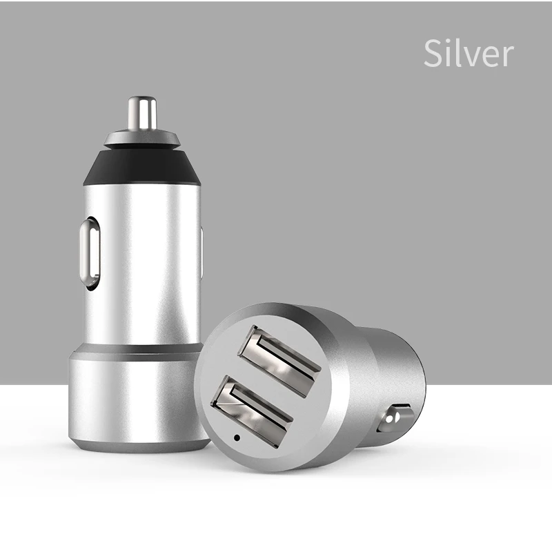 X-Level Dual Usb Quick Charge QC 3,0 Автомобильное зарядное устройство со светодиодом дисплей 5 в 3.4A 2 порта Usb быстрое автомобильное зарядное устройство для samsung iPhone huawei - Тип штекера: Silver