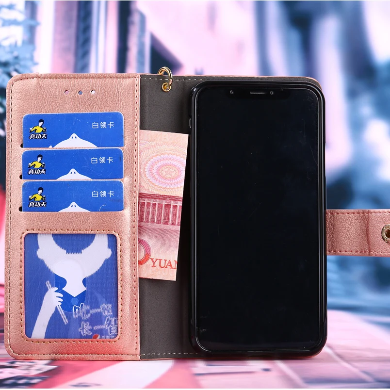 Роскошный чехол на молнии для iphone 8 8 plus, чехол с откидной крышкой и отделением для карт, кожаный чехол-кошелек для apple 8 plus, чехол-книжка