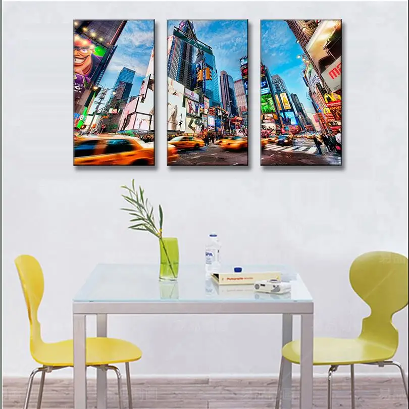 3 Pcs/Set Landscape New York Street Canvas Prints Painting Modern Colorful City View Wall Art Home Decorative Picture | Дом и сад
