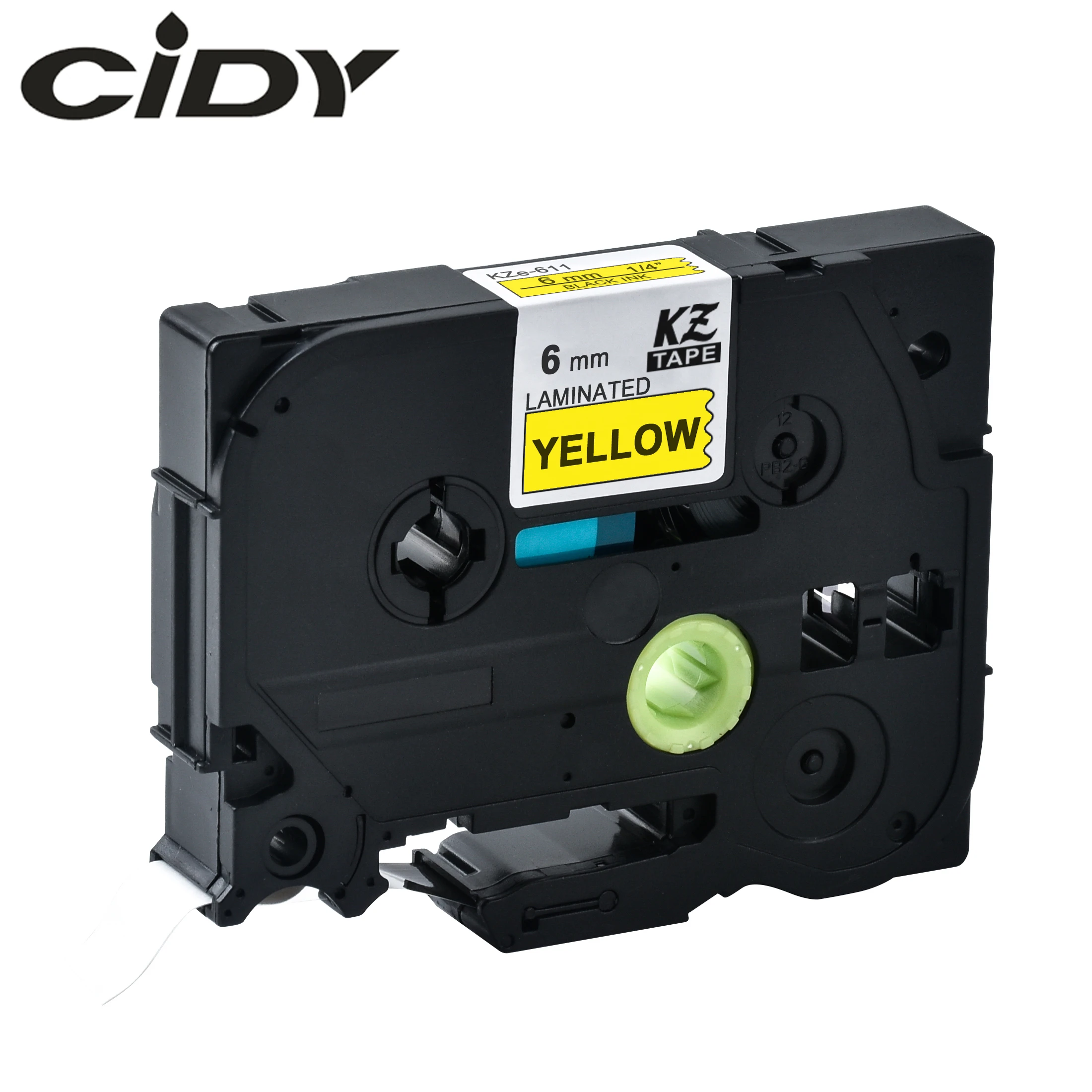 CIDY Tze 621 Tz621 черный на желтом ламинированном совместимом с P touch 9 мм фотомагнитный