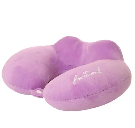 Purple U-образная Подушка с эффектом памяти, защитный фиксированный шейный позвоночник, подушка для путешествий, подушка для сна, Подушка для сна - Цвет: Purple