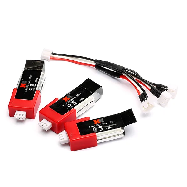 3PCS/Lot XK K120 RC Helicopter Spare Parts 3pcs Battery + 1 Charging Cable |