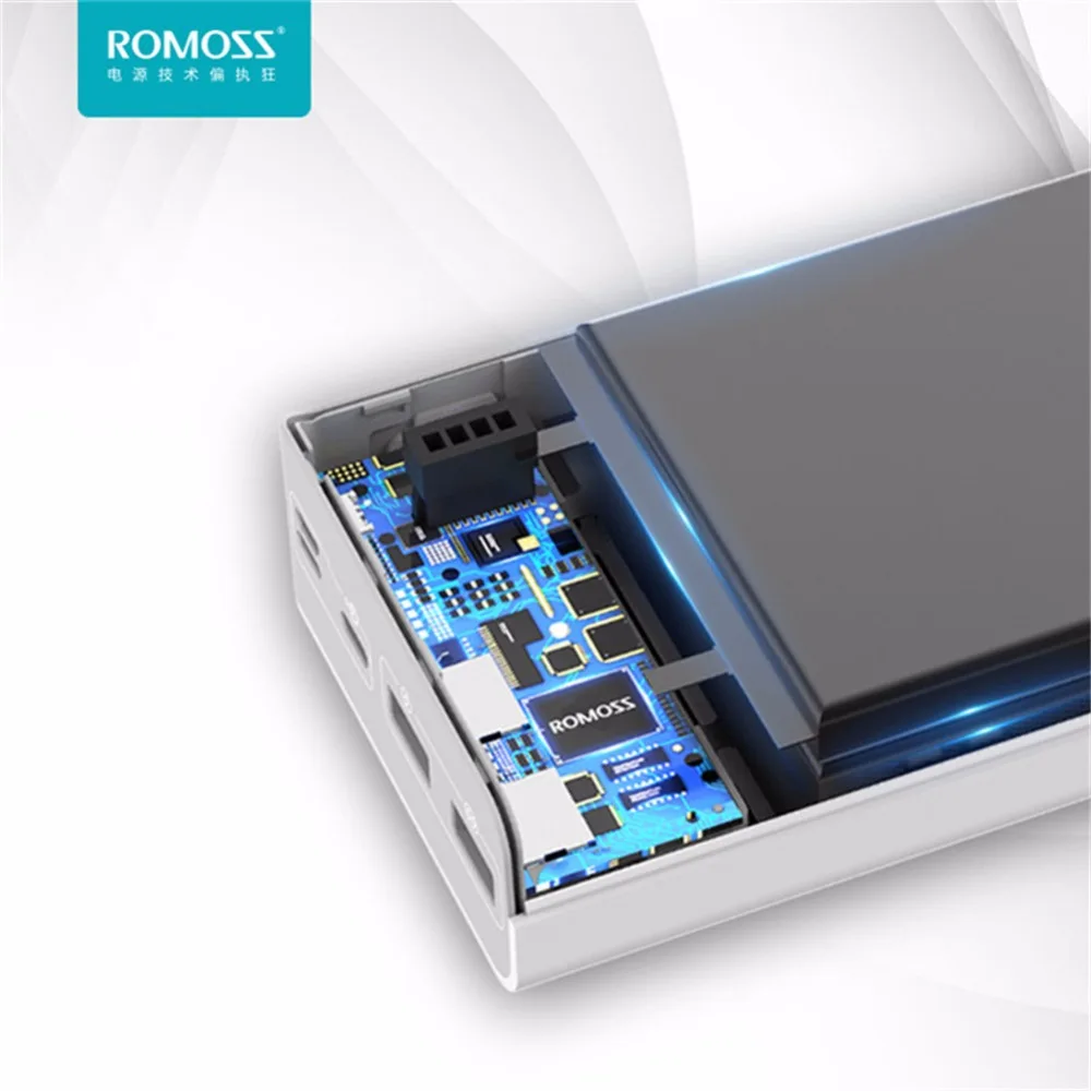 ROMOSS 30000 мАч Внешний аккумулятор, быстрая зарядка, внешний аккумулятор для мобильных телефонов, планшетных ПК, внешний аккумулятор, для iphone 8 Plus для Xiaomi