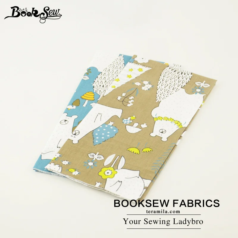 Booksew 2pcs/lot 50X100CM 100% Cotton Twill Fabric Forest Theme Animals Design Sewing Cloth For Baby Cushion Patchwork Bed Sheet|sewing cloth|cloth