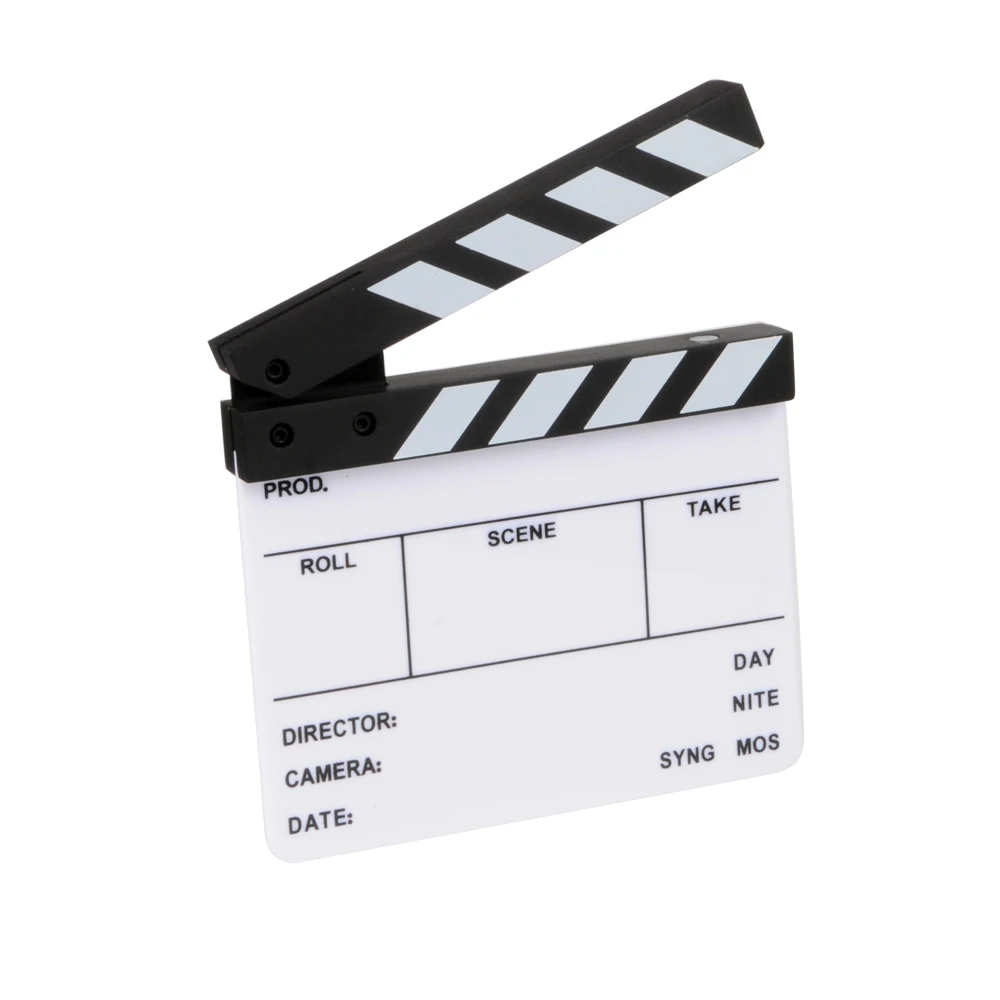 

MINIFOCUS Camera Photography Video Acrylic Small Clapboard Dry Erase Director Film Movie Clapper Board Slate (6.3x5.5" /16x14cm)