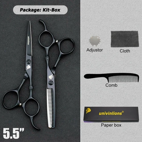 5006HKIT 5.5/6" black gold barber hair scissors hairdressing scissors professional hair scisor barber supplies shears gift japan haircut - Color: 5006HKIT