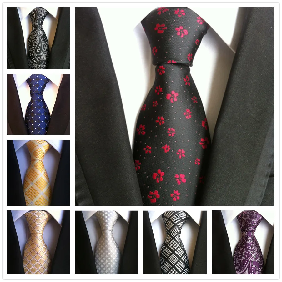 

8cm Men Jacquard Woven Neck Tie Fashion Paisley Plaids Ties Wholesale