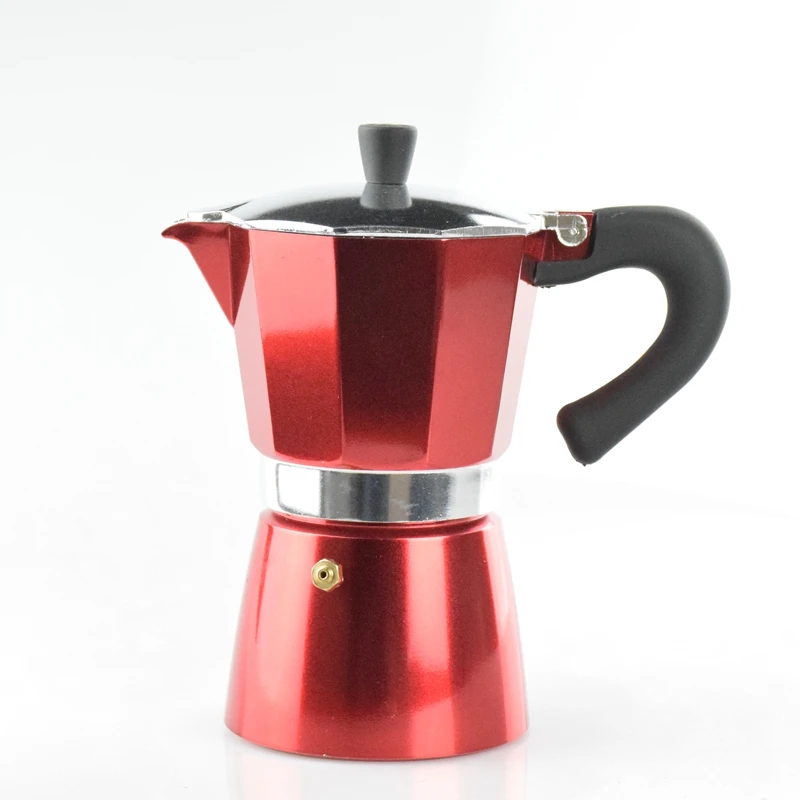 6 чашек Счетный классический эспрессо алюминиевый МОККА горшок Мокко с цветным
