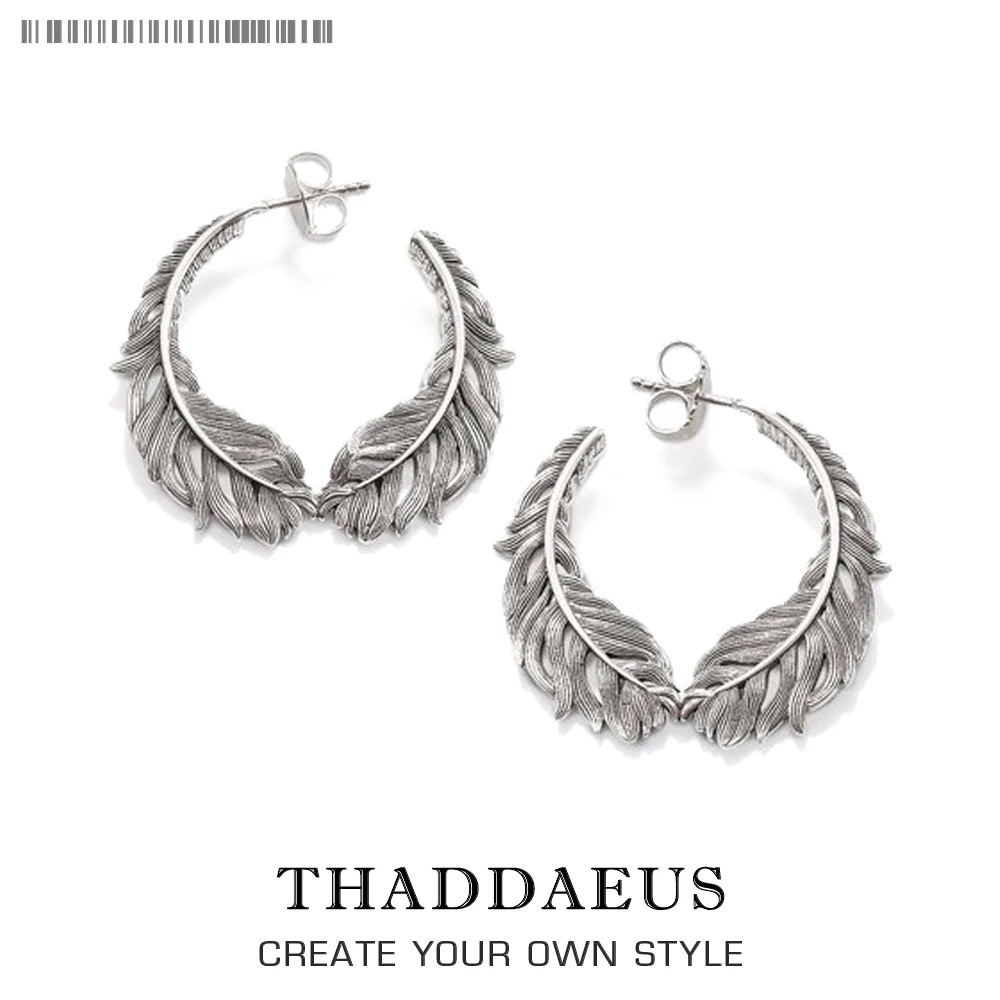 Серьги в виде колец перья крылья Европа Стиль необходимые вещи модные