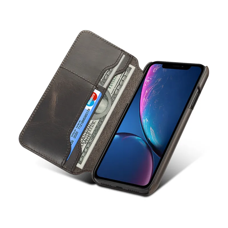 Роскошные Шлепанцы из натуральной кожи чехол для iPhone X XS Max XR чехол бумажник отделения для карточек сумка-чехол для iPhone XS Max случае XR XS Капа