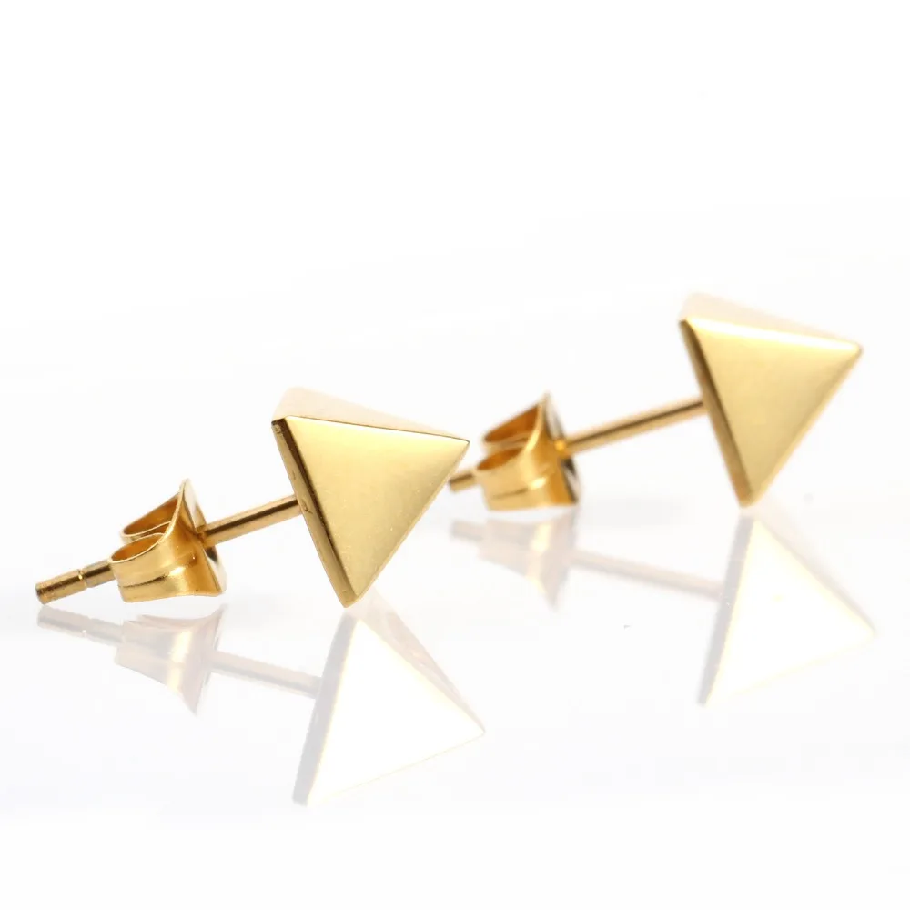 

Korean women's boutique rose of Golden Triangle stainless steel titanium earrings