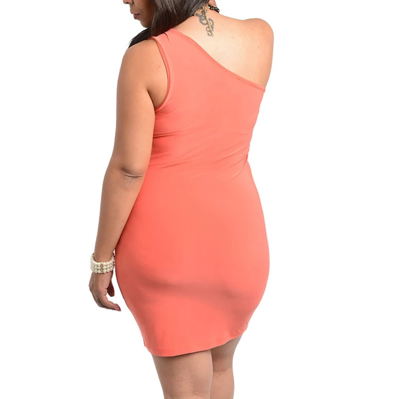 Женская одежда розовые облегающие мини-платья на одно плечо с вырезом