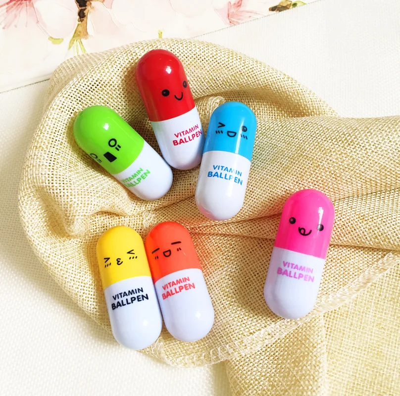 24 шт. Pill Ручка милое выражение Kawaii школьные принадлежности Ручка для письма Южная Корея канцелярские ручки для Школьные Инструменты