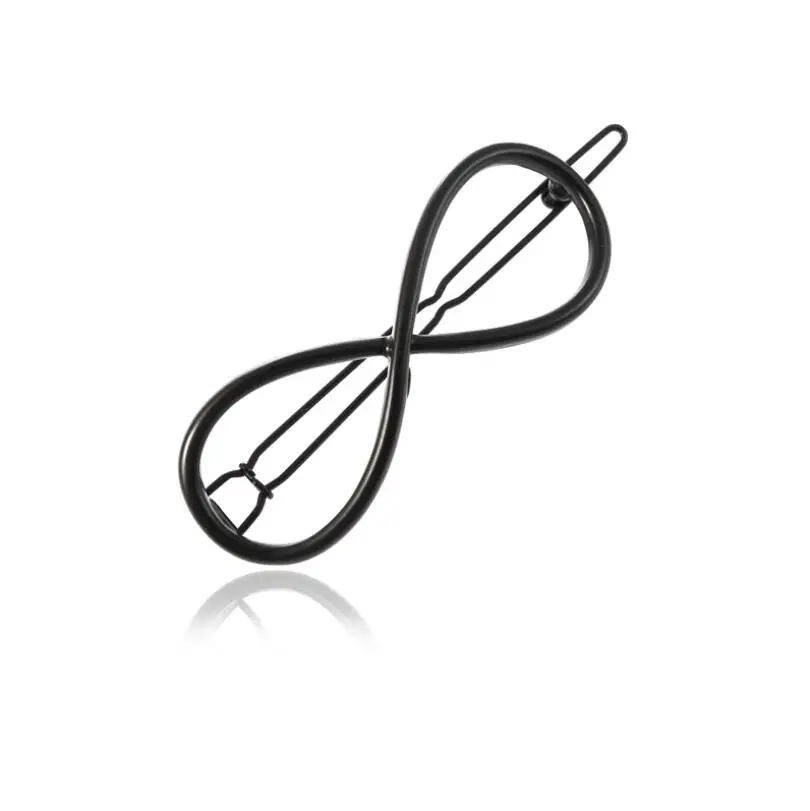 Black hair clip SMJEL простая заколка для волос дикая Геометрическая круглая луна сердечная шпилька милый кот заколка для волос Элегантные Металлические Свадебные аксессуары для волос - Окраска металла: Black hair clip
