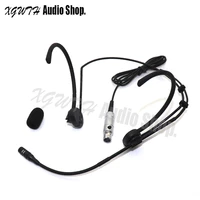 black dual hook head headset microphone for akg wireless radio mic system transmitter beltpack foldable ears mini xlr 3pin ta3f