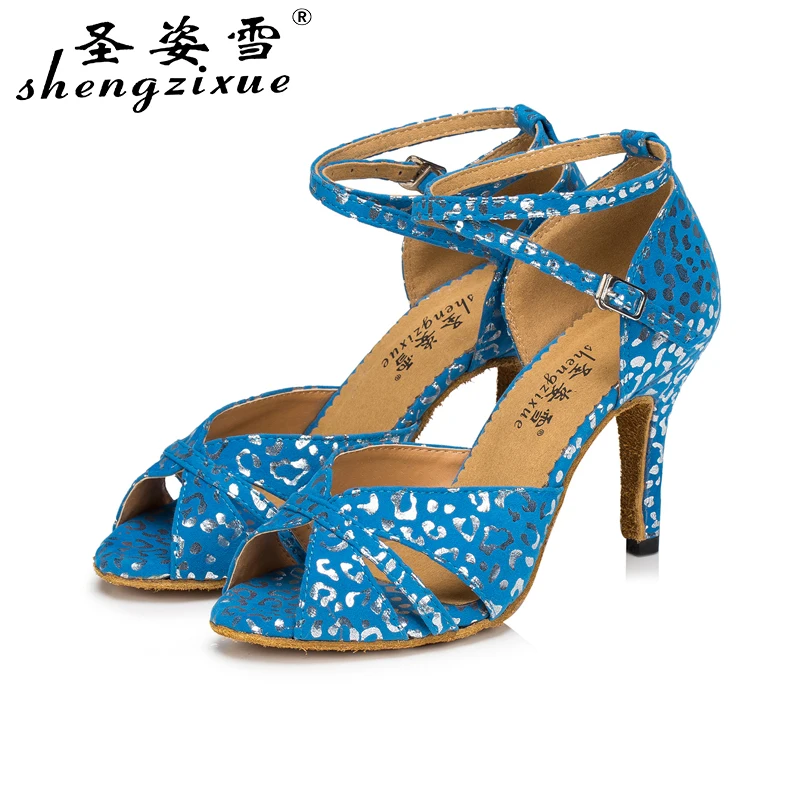 Shengzixue/2017 г. Брендовые новые брендовые синие и белые замшевые туфли для латинских