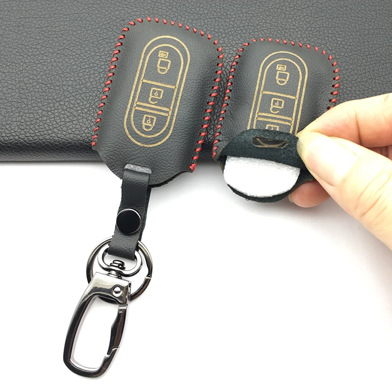 3 кнопки Fob оболочки ключа автомобиля супер качество кожаный чехол для Nissan Tiida Note Navara Qashqai Micra Juke X-Trail Pathfinder