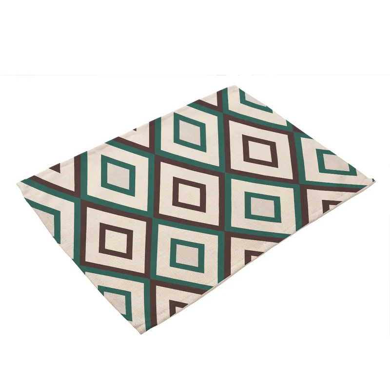Geometric Art Patterns Pattern Placemats for Kitchen Table Cotton Linen Mats Dining Western Food Mat | Дом и сад