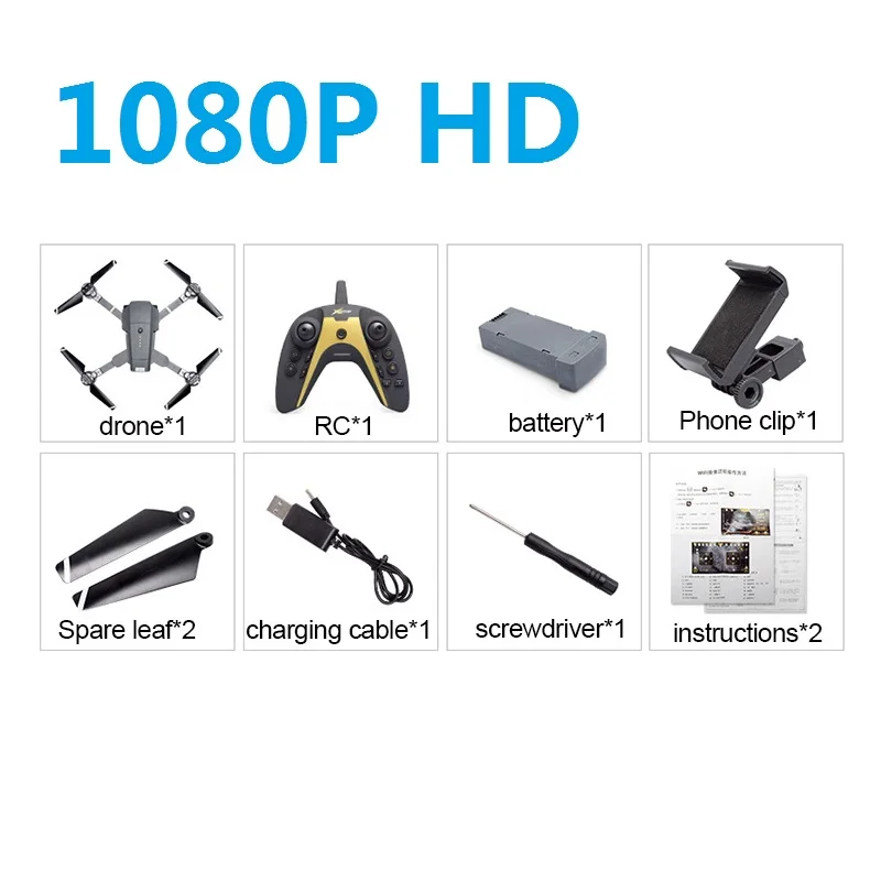 Глобальный Drone Profissional Квадрокоптер с HD Камера 1080P Регулируемый Servo с видом от первого лица, Follow Me(следуй за мной RC дроны Дрон VS E58 E511 - Цвет: 1080P HD