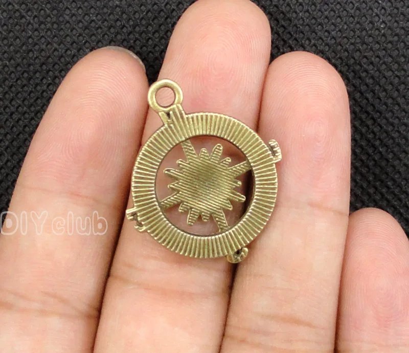 

40pcs-Antique Bronze Tone Compass Charms Pendant 30x25mm