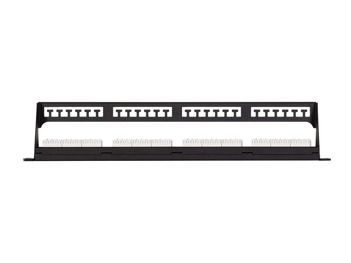 24-Port Cat6 Unshielded Wallmount or Rackmount Patch Panel, Compatible with Cat 3/4/5/5e/6 Cabling