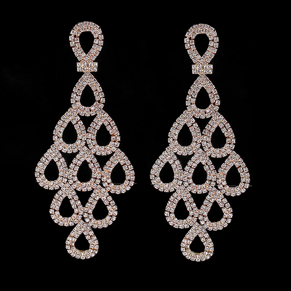 Shevalues AB Rhinestone Серьги для женщин длинные висящие серьги для женщин Элегантные Серьги Pendientes ювелирные изделия для банкета Вечерние
