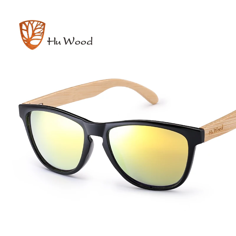 C2 HU WOOD, брендовые дизайнерские солнцезащитные очки из натурального бамбука, морские градиентные линзы, UV400, мужские солнцезащитные очки для вождения, очки GRS8012 - Цвет линз: C2