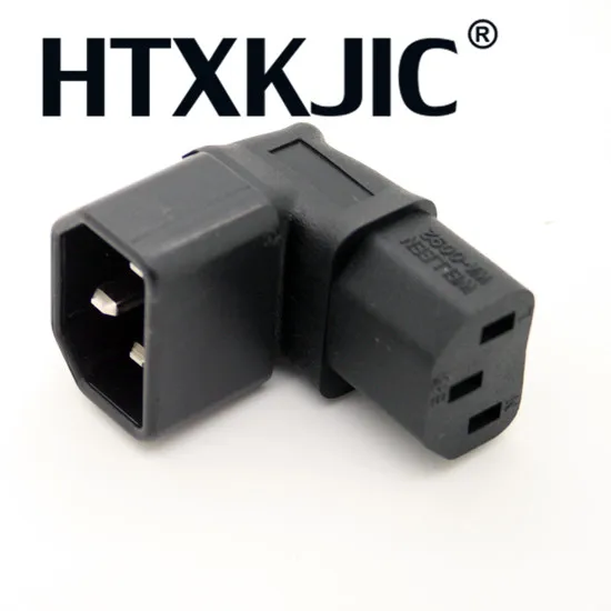 IEC C14 Male plug to Down Right Angled 90 Degree iec angle IEC C13 Female socket Power Extension Adapter connector adaptor 10pcs