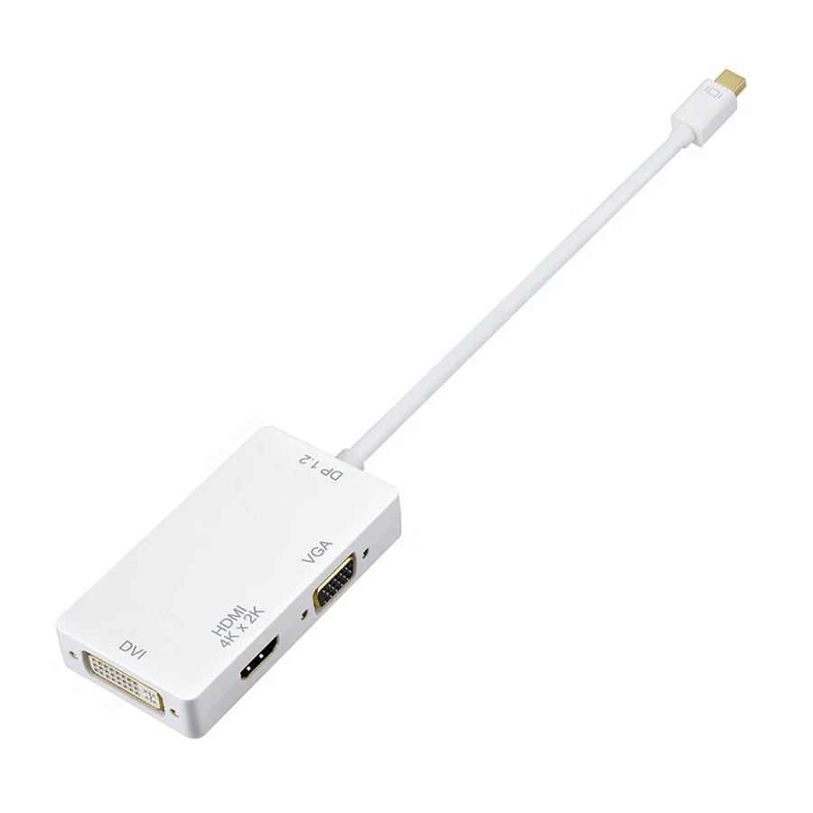 Топ Mini DisplayPort female 3 в 1 адаптер 2 full 4 K x разрешение 3D стерео все HD White| |
